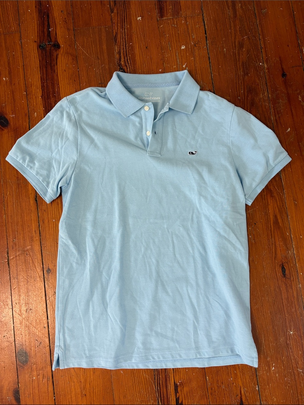 SOLD Vineyard Vines Men's Pale Blue Polo with Whale Logo Size Small